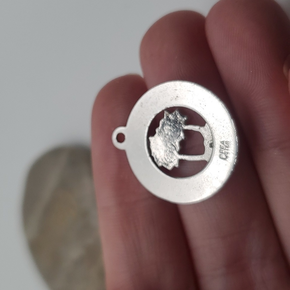 Florida crystal garnet sterling‎ silver necklace pendant - Picture 3 of 3